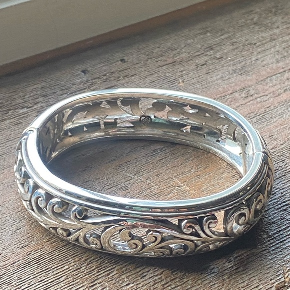Brighton | Jewelry | Brighton Hammered Silver Scroll Hinged Bracelet ...
